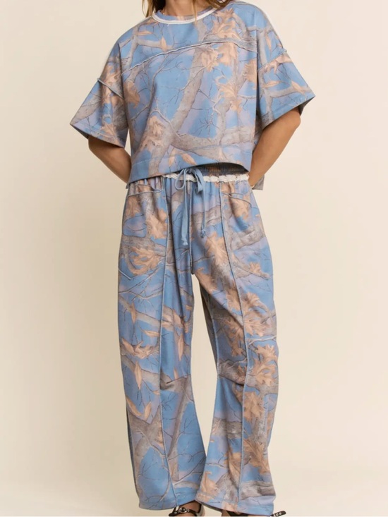 DAVI & DANI Pants - NWT Davi & Dani Blue Camo Lounge Set | Size Large